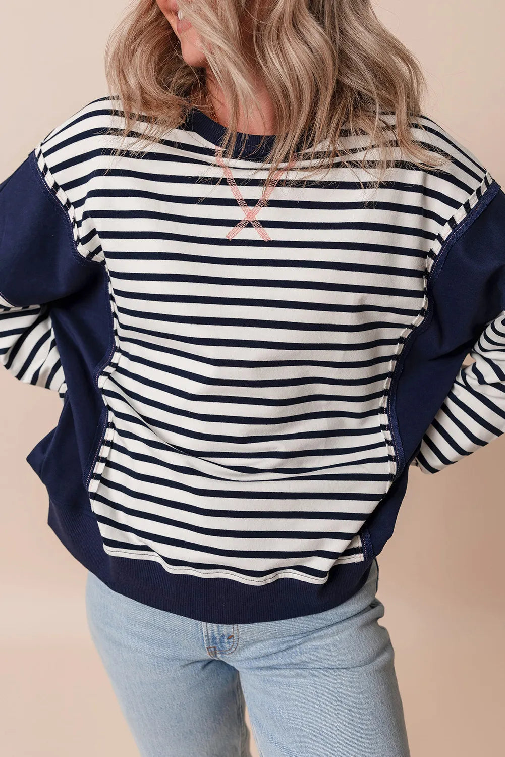 Vera® | Striped long-sleeved crew neck sweatshirt