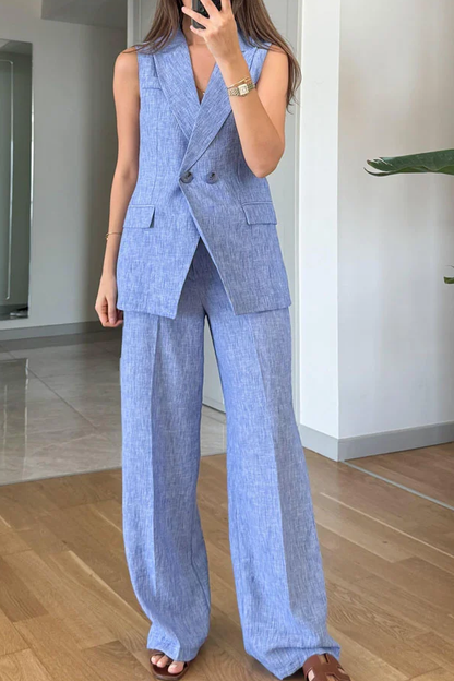 Zelia® | Fashionable two-piece set consisting of a vest and trousers with lapels