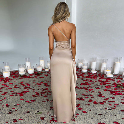 Zaida® | Backless dress with slit and one shoulder