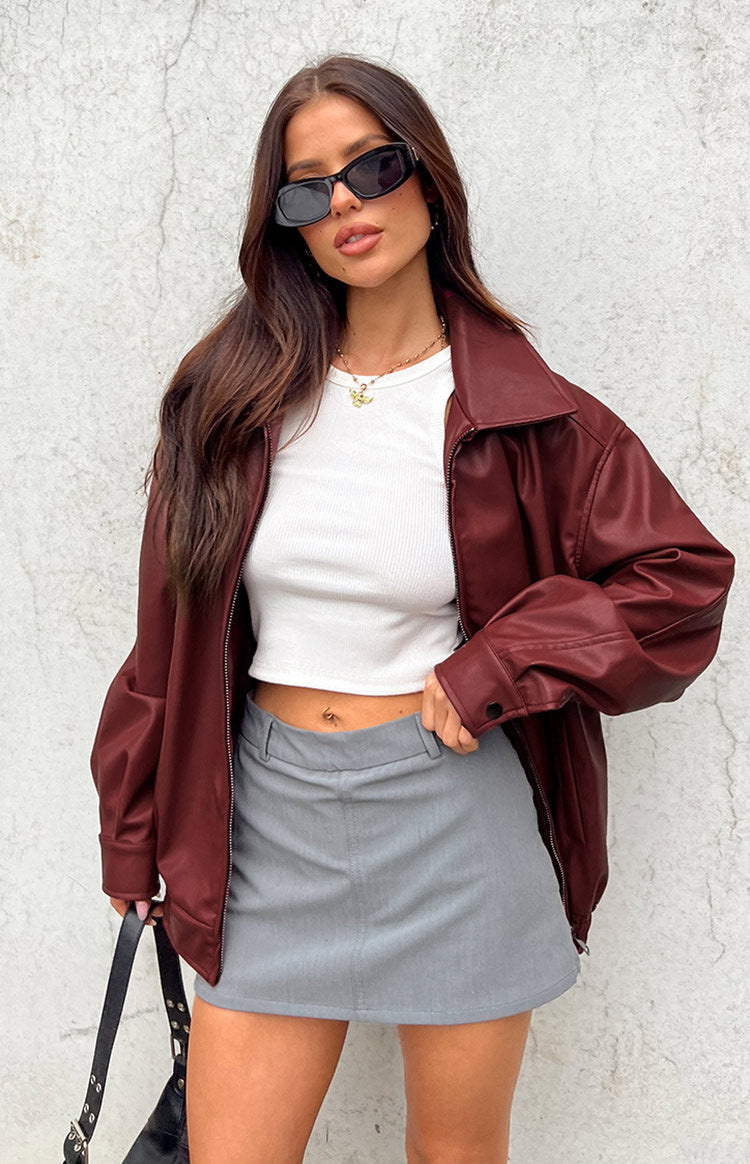 Verónica® | Bordeaux bomber jacket