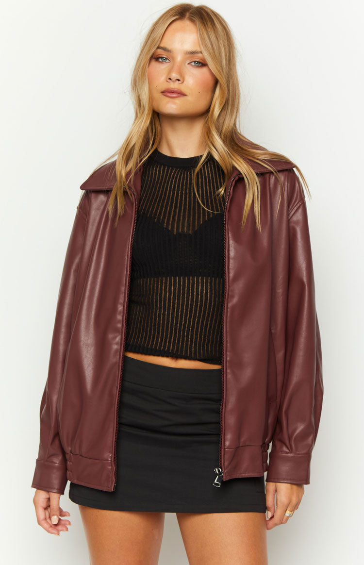 Verónica® | Bordeaux bomber jacket