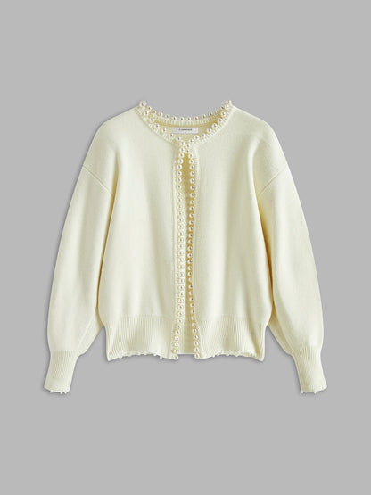 Susana® | Beaded cardigan with ripped hem