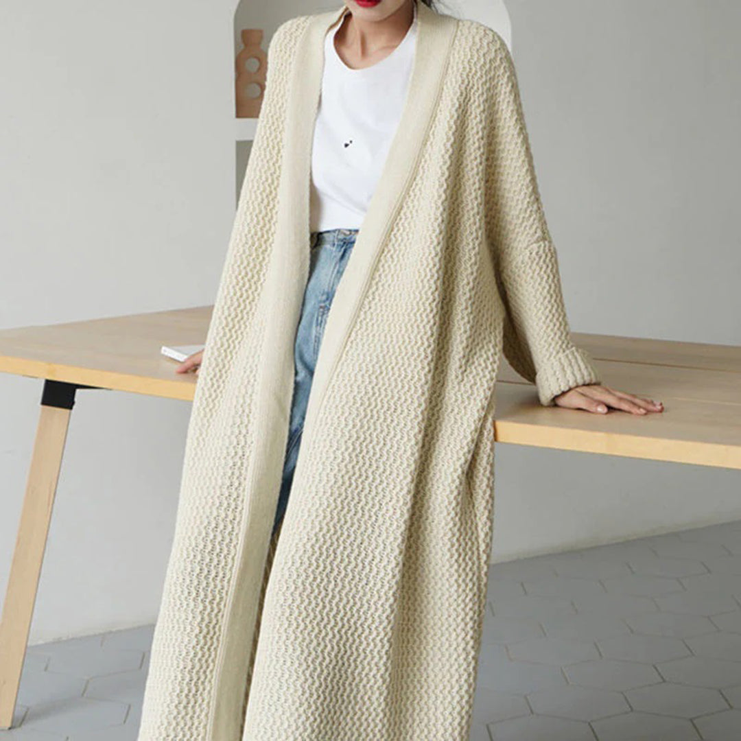 Paz® | Loosely knitted long cardigan for women in autumn/winter