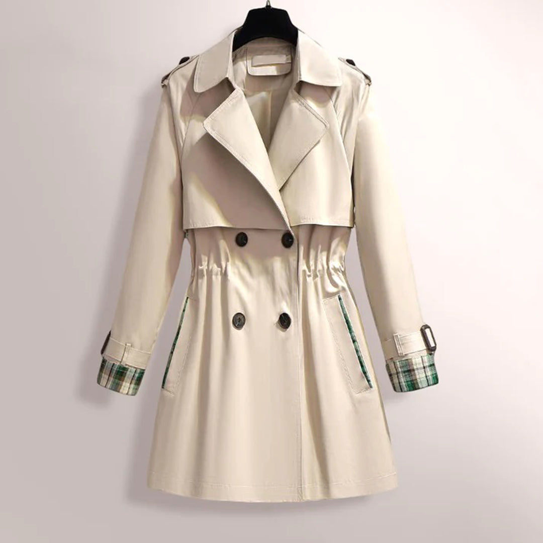 Amelia® | City chic trench coat with checked sleeves