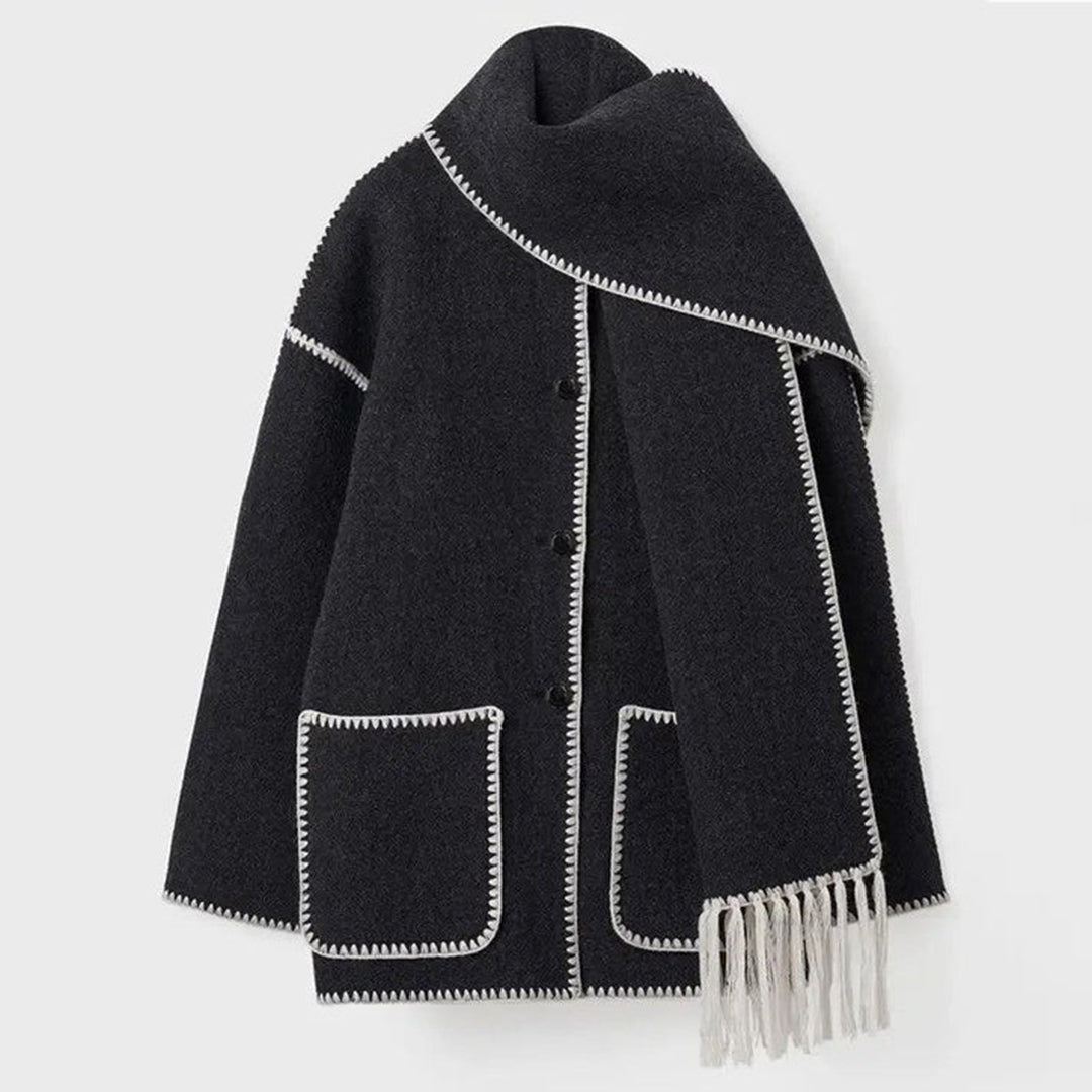 Waleska® | Winter jacket with attached scarf