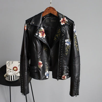 Nahir® | Floral leather jacket