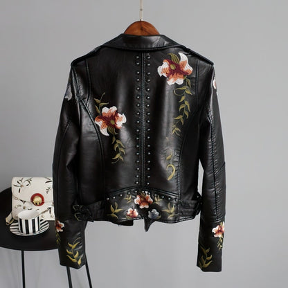 Nahir® | Floral leather jacket