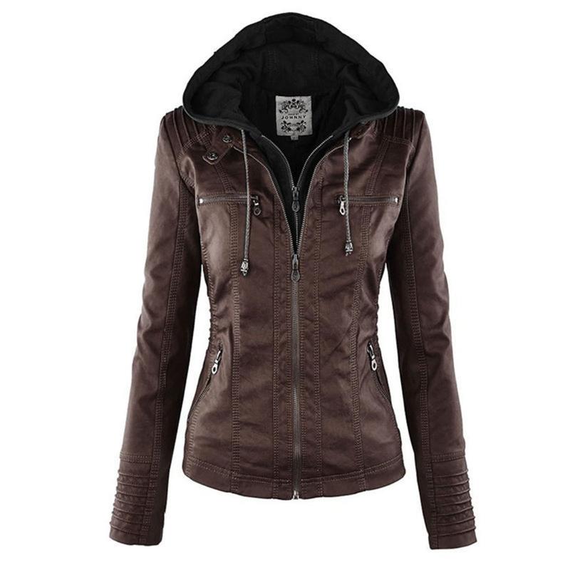 Tatiana® | Leather jacket with hood