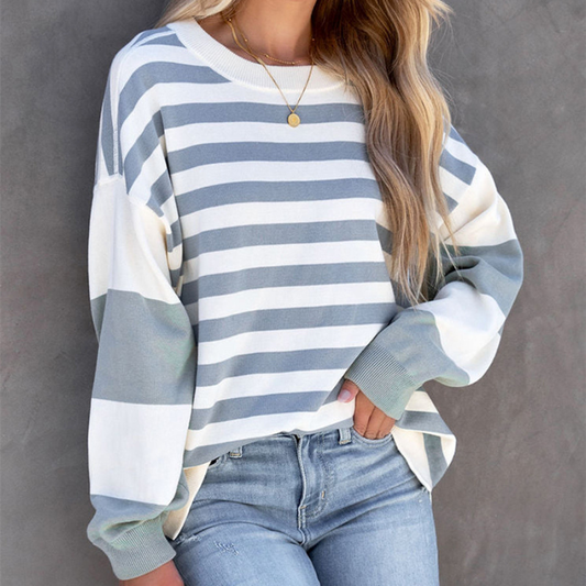 Teresa® | Striped sweater with dropped shoulders for women