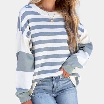 Teresa® | Striped sweater with dropped shoulders for women