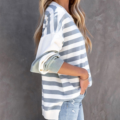 Teresa® | Striped sweater with dropped shoulders for women