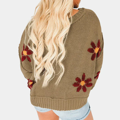 Ana Maria® | Women's knitted sweater with a floral pattern