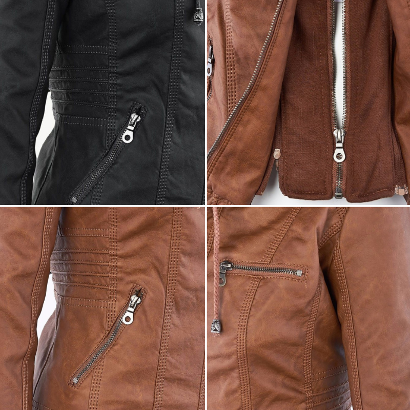 Tatiana® | Leather jacket with hood