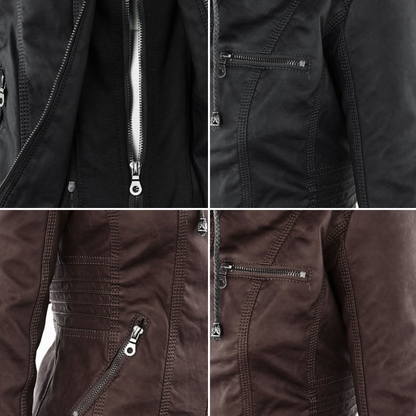 Tatiana® | Leather jacket with hood