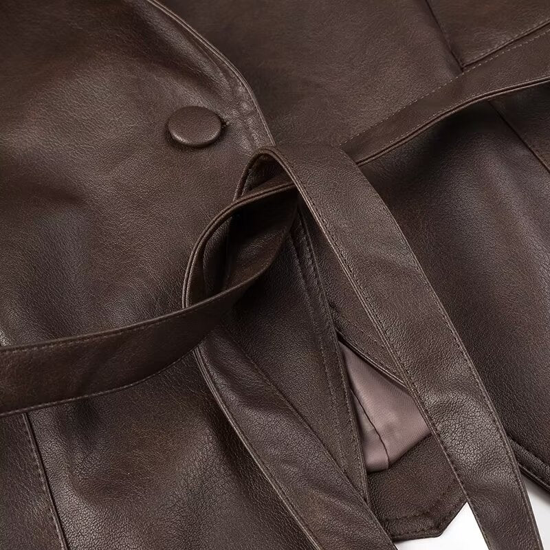 Yolanda® | Eco-leather jacket with decorative laces