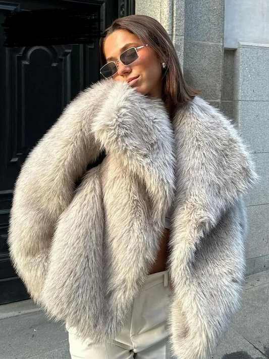 Addison® | Elegant faux fur jacket