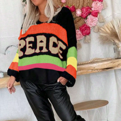 Wilhelmina® | Fluorescent Peace Knit Sweater