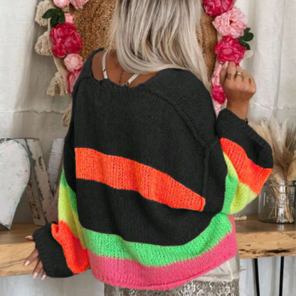 Wilhelmina® | Fluorescent Peace Knit Sweater