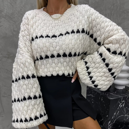 Zaida® | Black and white knitted sweater