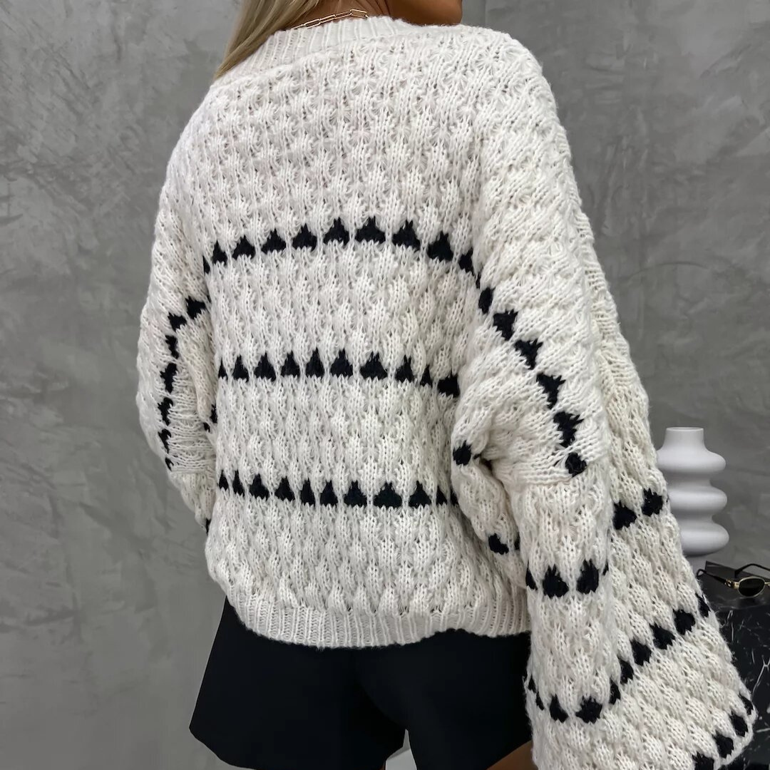 Zaida® | Black and white knitted sweater