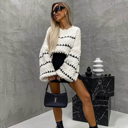 Zaida® | Black and white knitted sweater