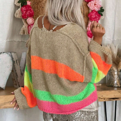 Wilhelmina® | Fluorescent Peace Knit Sweater