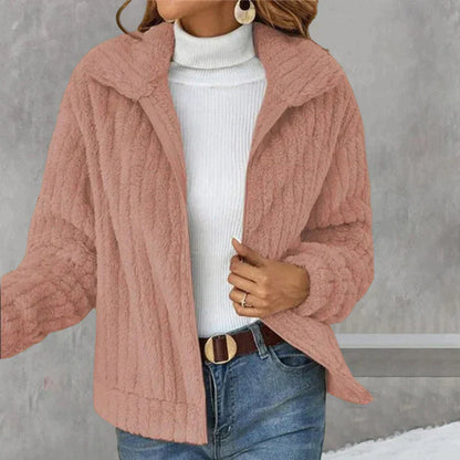 Verónica® | Short and warm teddy jacket with zip