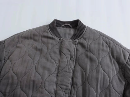 Phaedra® | Padded bomber jacket with quilted design and ribbed cuffs