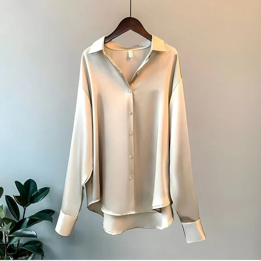 Abigail® | Women's silk blouse with long sleeves and a comfortable fit