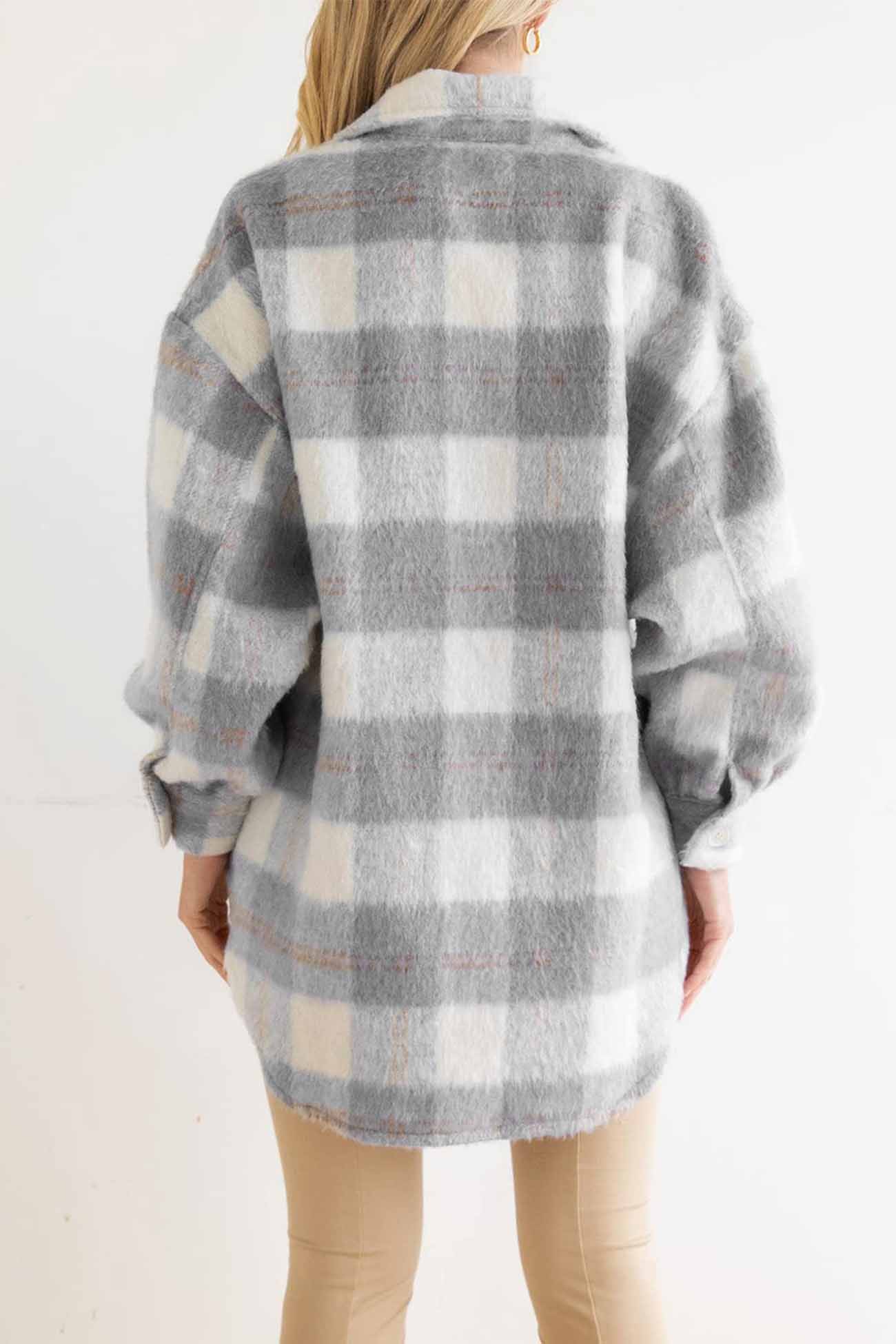 Tereza® | Checked mohair coat with buttons