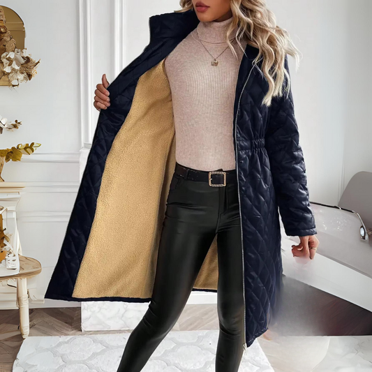 Yara® | Luxurious long quilted coat for women