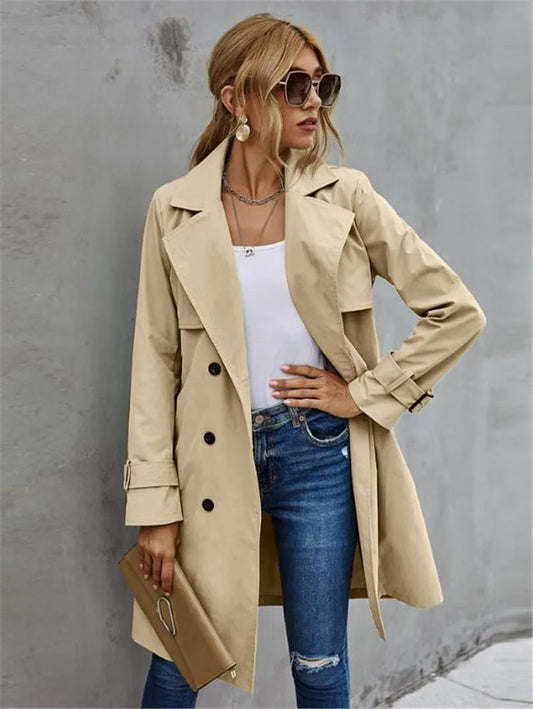 Victoria® | Casual double-breasted trench coat with belt