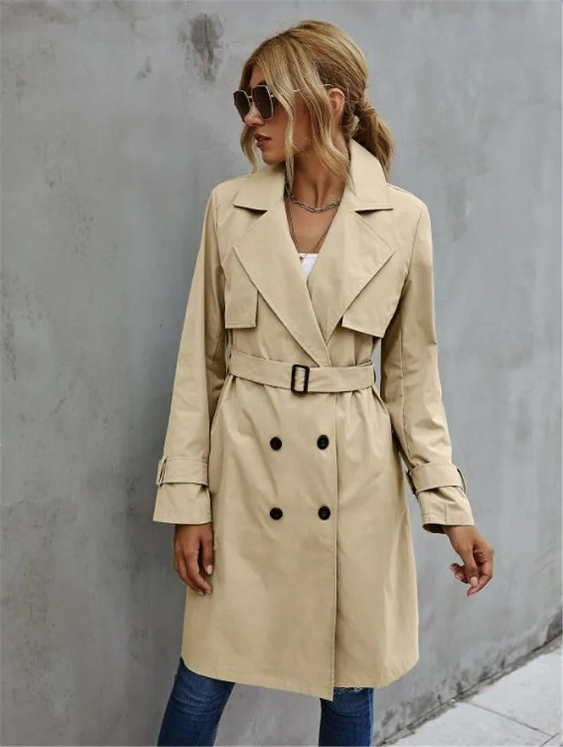 Victoria® | Casual double-breasted trench coat with belt