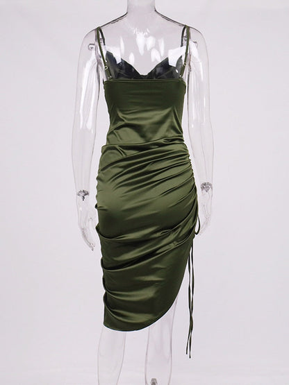 Zoraida® | Long, satin dress with ruffles