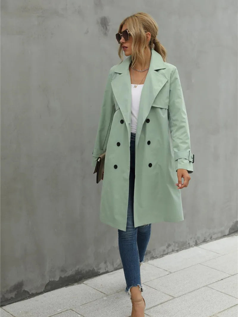 Victoria® | Casual double-breasted trench coat with belt