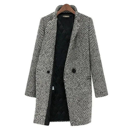 Yasmina® | Long houndstooth coat for elegance and comfort