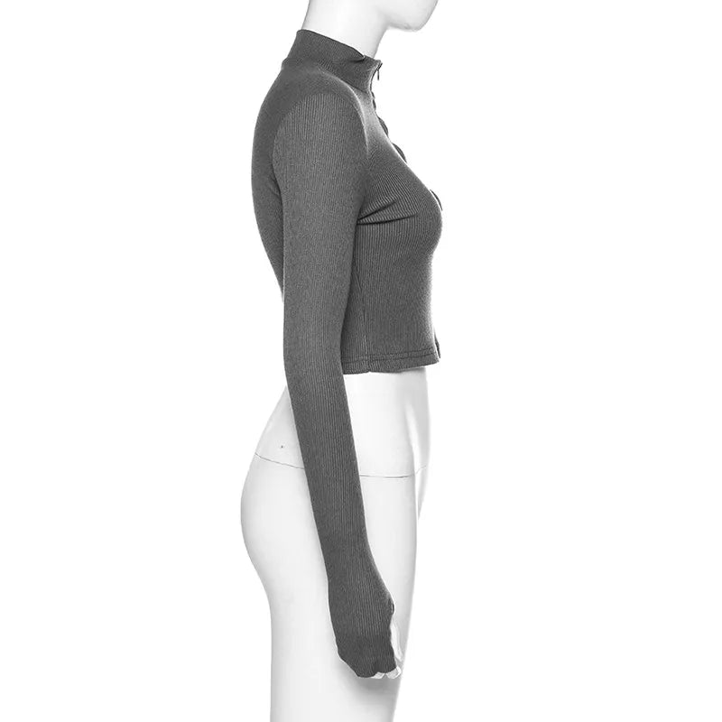 Nadia® | Turtleneck sweater with long sleeves and zip fastening