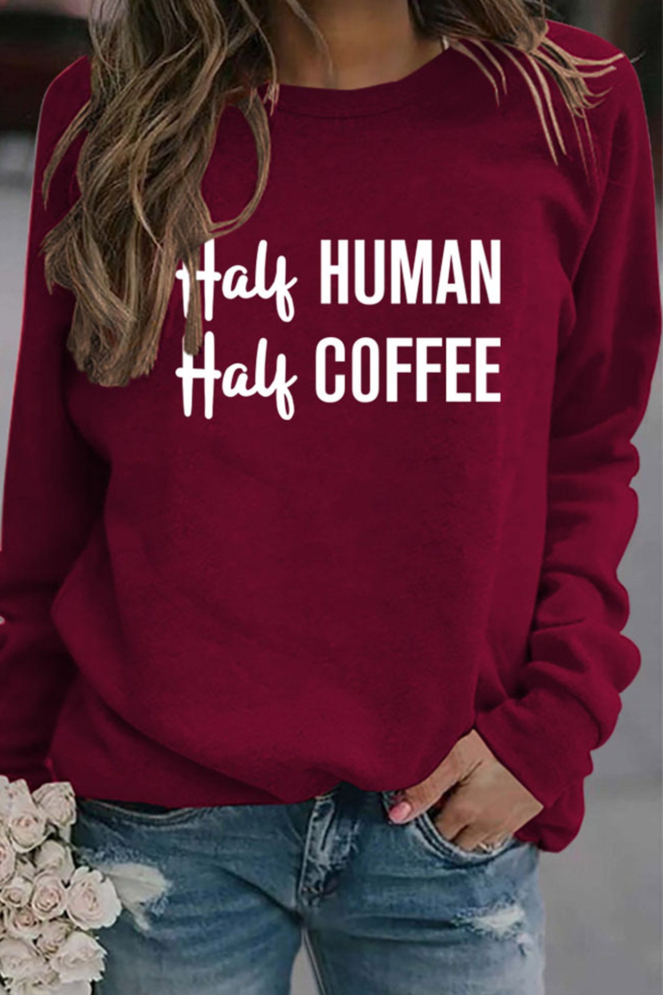 Verónica® | Half coffee, half human printed sweatshirt