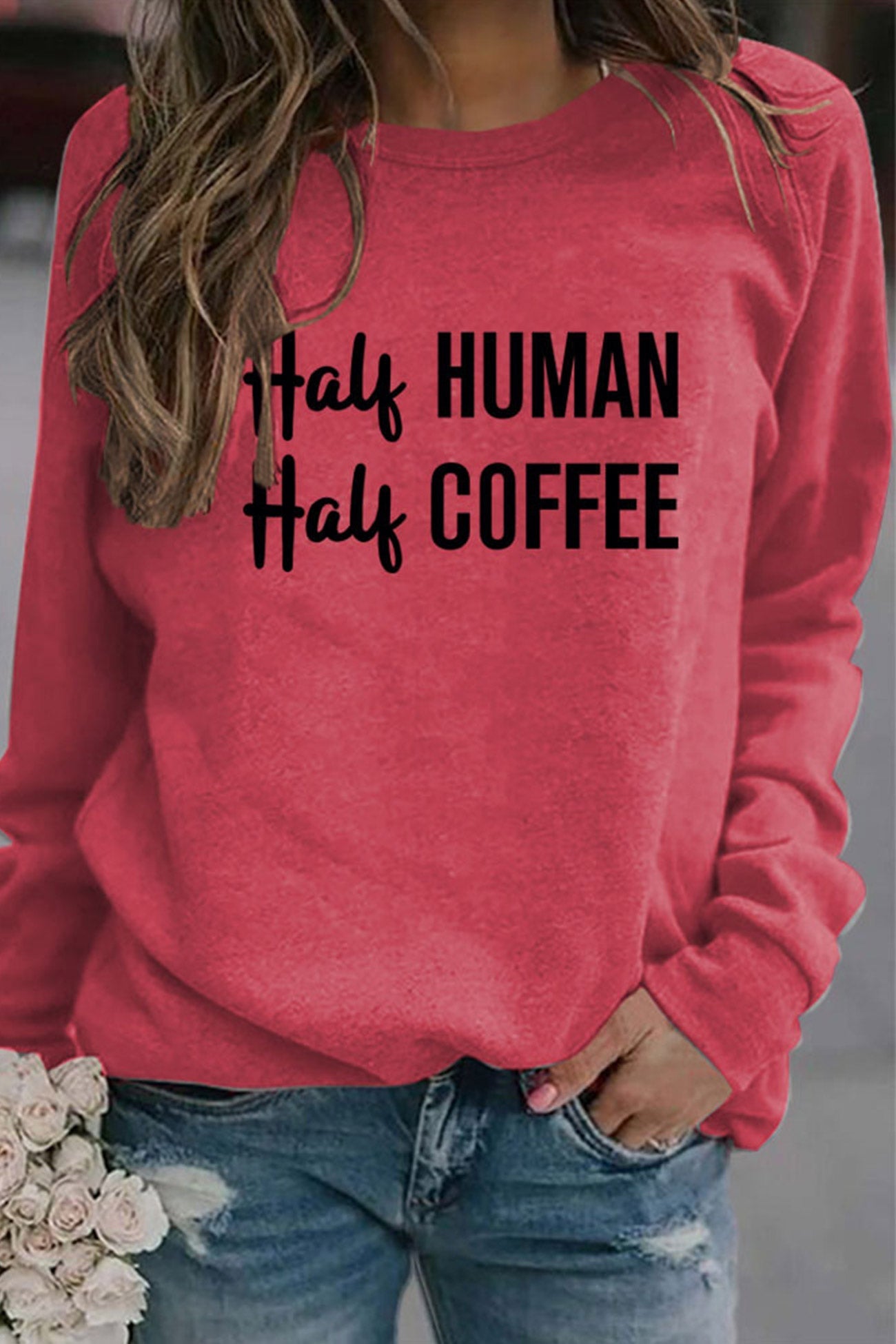 Verónica® | Half coffee, half human printed sweatshirt