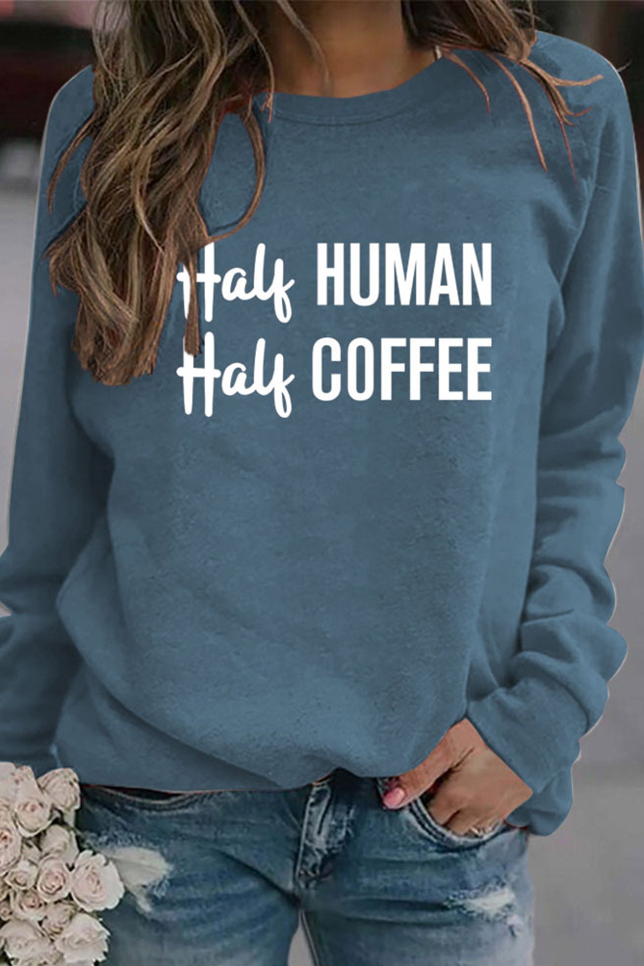 Verónica® | Half coffee, half human printed sweatshirt