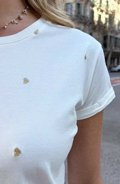 Tessie® | Cotton top embroidered with hearts