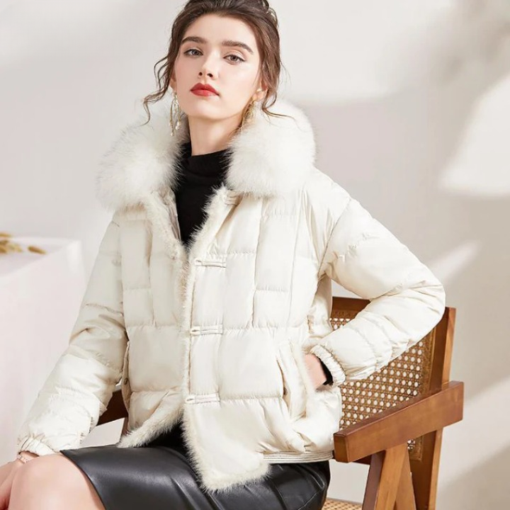 Yoselin® | Loose vintage parka with fur collar