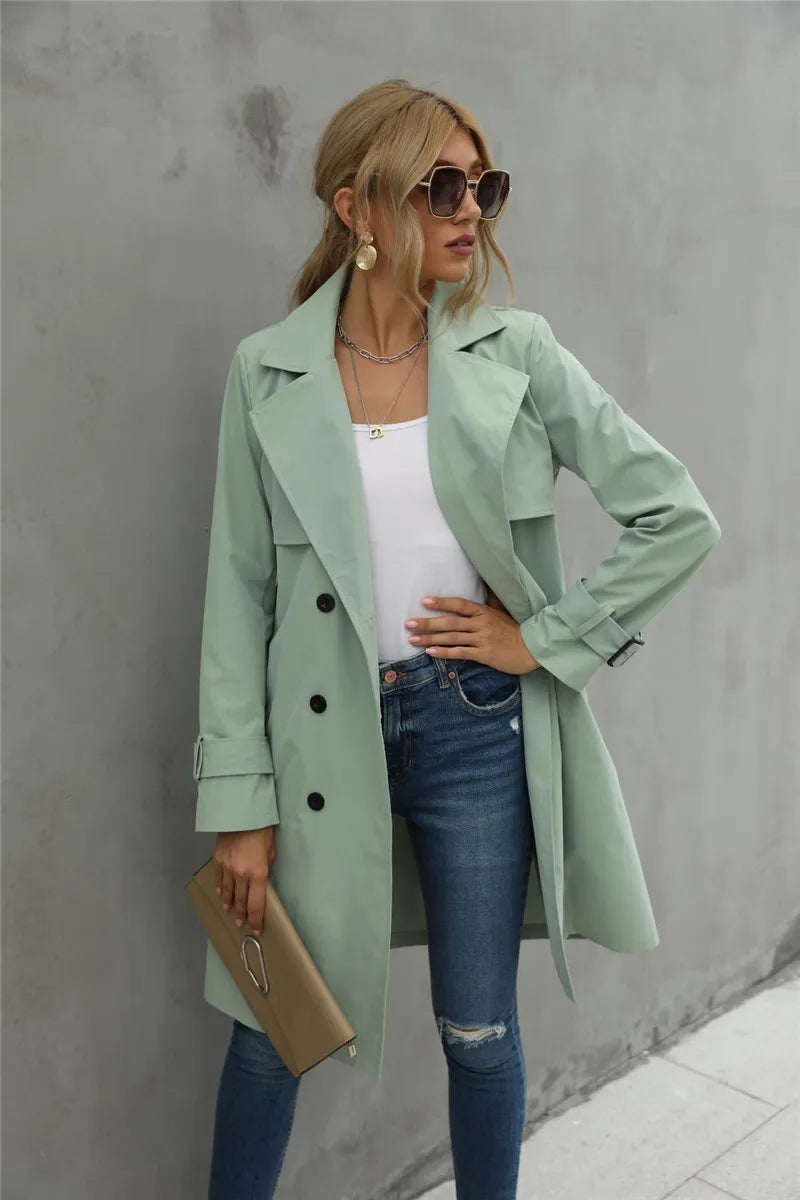 Victoria® | Casual double-breasted trench coat with belt