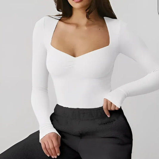 Yoselin® | Modern stretch top with long sleeves