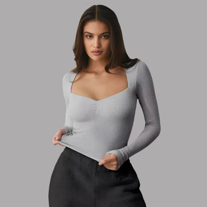 Yoselin® | Modern stretch top with long sleeves