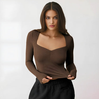 Yoselin® | Modern stretch top with long sleeves