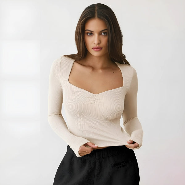 Yoselin® | Modern stretch top with long sleeves