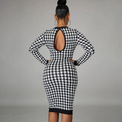 Octavia® | Houndstooth midi dress