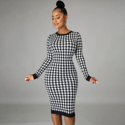 Octavia® | Houndstooth midi dress