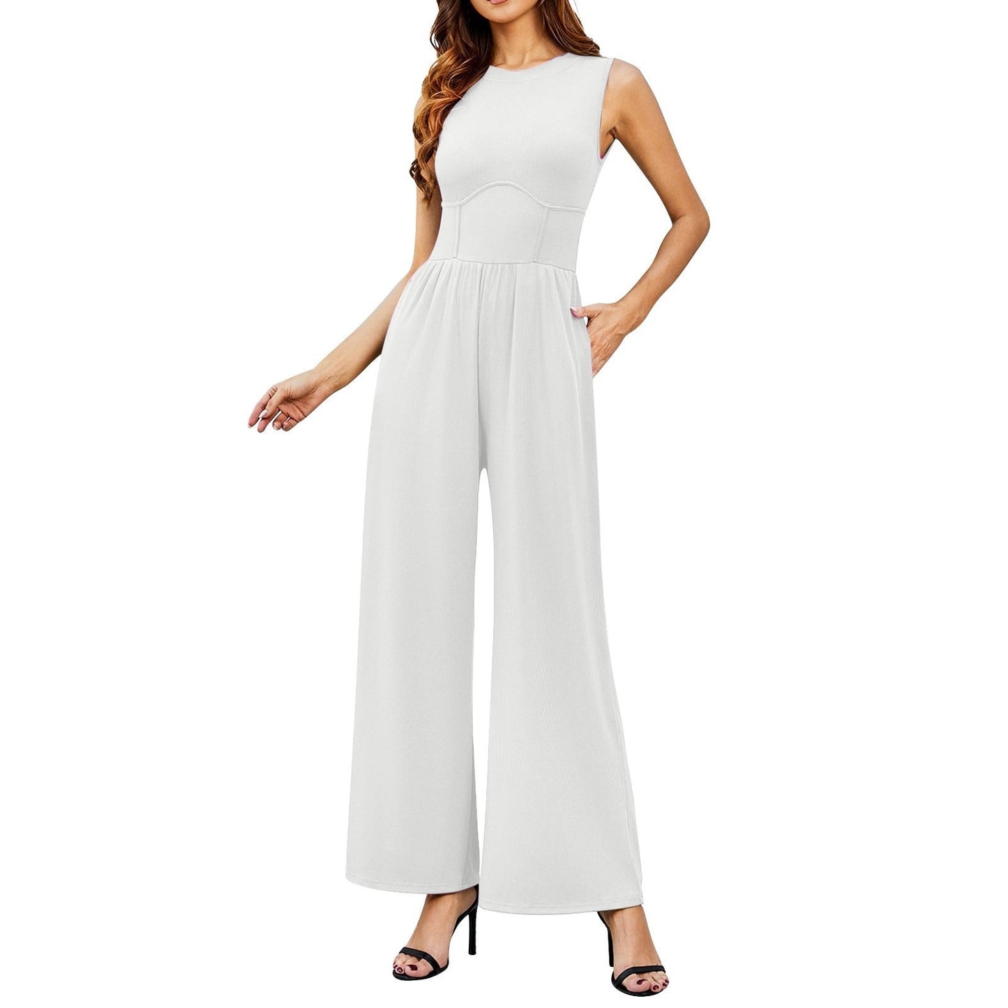 Soledad® | Elegant, sleeveless, wide jumpsuit for women